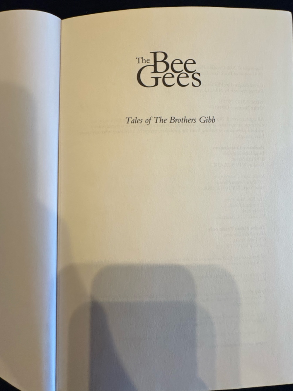 The Bee Gees 'Tales of the Brothers Gibb' Hardcover Book - Cream Pages